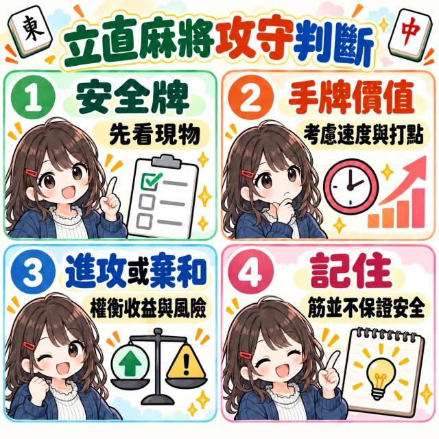 麻將攻守判斷與防守圖解